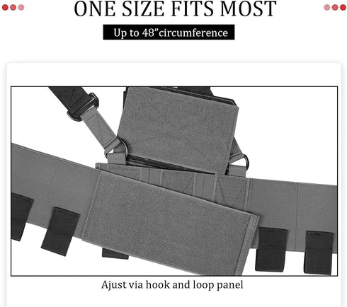 Low-Vis Tactical Chest Fixation Device - Lightweight Elastic Rig Cummerbund for Combat Gear