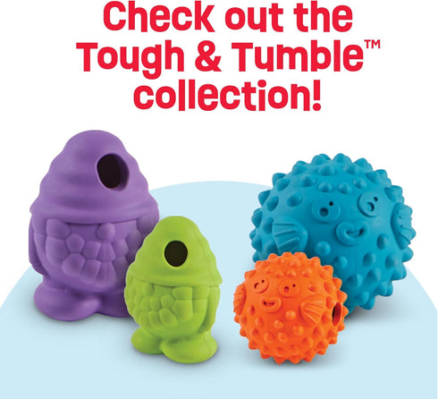 Brightkins Tough & Tumble Treat Dispenser Large Pufferfish - Interactive Dog Puzzle Toy for All Breeds