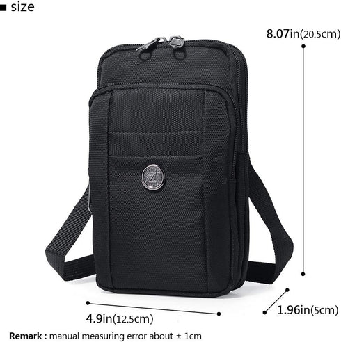 Water-Resistant Oxford Fabric Smart Phone Bag - Multifunction One Shoulder Waist Bag for Outdoor