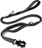 Joytale Tactical Dog Leash - Heavy Duty 4-6FT Shock Absorbing Bungee with 2 Padded Handles, Black