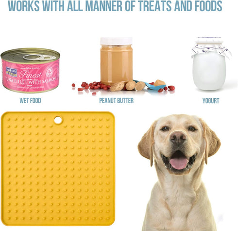 Dog Lick Mat, Dog Slow Feeder, Pet Calming Mat, Anxiety Relief Dog Cat Training Licking Mat, Perfect for Food, Yogurt
