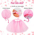 Dog Birthday Outfit Pink Tutu with Birthday Hat, Necklace & Bowtie Hairpin for Dogs (16-23 inch Wrist)