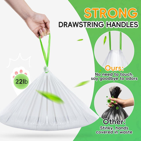 120 Pack SC01, MWSC02 SC09, MW-LR01,1.5 18" 12.6" Cat Litter Box Liners for Meo Want Mil Thick Drawstring Heavy Duty