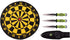 Z Hunter Throwing Knife Set and Target Board - Set of 3 Knives, Black/Satin Steel Blades w/Bio Hazard Graphic, Green Cord Wrapped Handles, Full Tang, Target Board and Nylon Sheath - ZB-155SET, 6" by Z-Hunter
