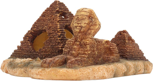 Aquarium Pyramid Decor, Resin Fish Tank Hiding Cave, Egyptian Aquarium Decorations Fish Tank Hideout Rocks
