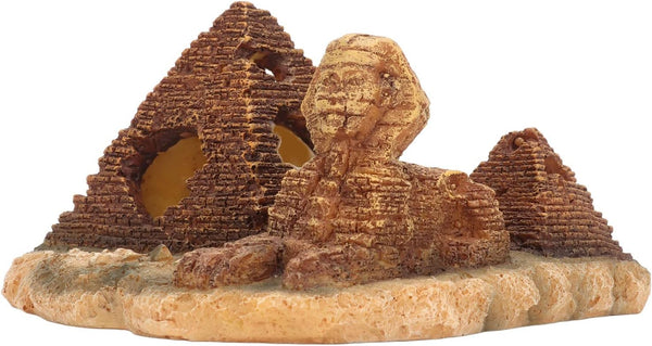 Aquarium Pyramid Decor, Resin Fish Tank Hiding Cave, Egyptian Aquarium Decorations Fish Tank Hideout Rocks