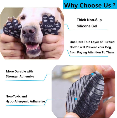 Dog Paw Protector Gripper Traction Pads, Foot Stickers for Summer Hot/Winter Cold Pavement, Dog Shoes Booties Socks