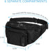 Sports Fanny Pack for Men Women - Outdoor Waist Pack Bag with 6 Zipper Pockets, Adjustable Belt for Traveling