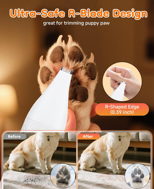 14 1 Trimmers 3 Dog Grooming Kit Quiet, in Dog Hair with Paw Nail Grinder & Pet Clippers, Low Noise,Waterproof