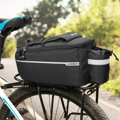 11.4 6.3 6.7in Lixada Bike Panniers Bike Trunk Bag Insulated Bag for Warm/Cool Items, Bicycle Rear Rack Storage Luggage