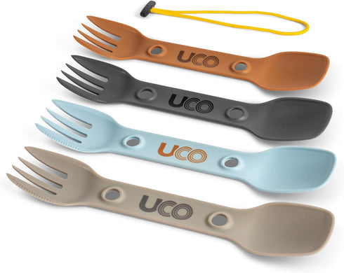 UCO Utility Spork 3-in-1 Combo Camping Utensil, 4-Pack