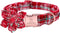 Lionheart Glory Christmas Plaid Dog Collar, Adjustable Soft Comfortable Flower Collar for Medium Dogs, Pet Gift