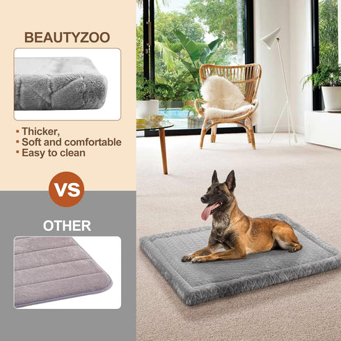BEAUTYZOO Dog Crate Mat Pad, Soft High Resilience Foam, Anti-Slip Washable Mattress, 24" x 18" for Jumbo Extra Large