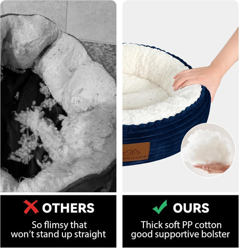 Cat Beds for Indoor Cats 20 Inches Navy Blue, Small Dog Beds for Small Dogs, Extra Soft & Machine Washable
