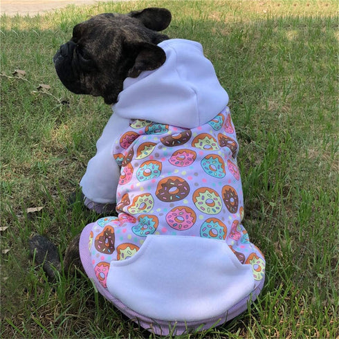 Purple Puppy Dog Hoodies for Small Medium Dogs, Christmas Hooded Sweatshirt with Pocket, Fleece Coat Dog Costume Winter