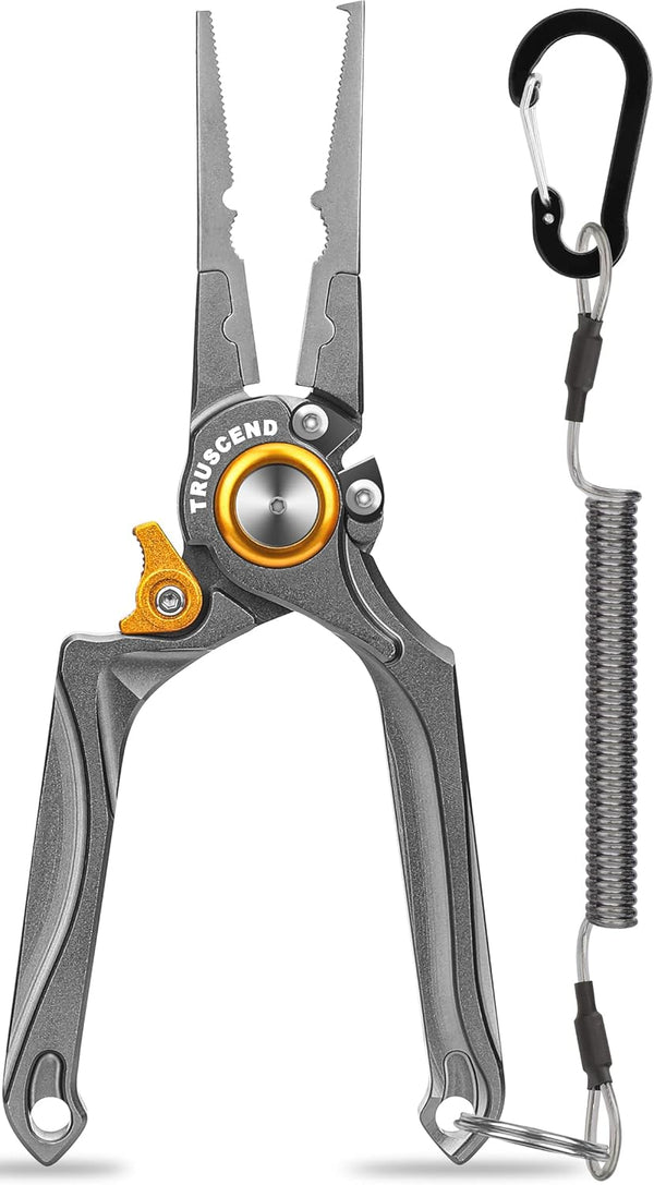 TRUSCEND Lockable Handy Fishing Pliers, Ergonomical Handle, Corrosion Resistant Fishing Tool