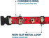 Buckle-Down Plastic Clip Collar, Tasmanian Devil Expressions Red Swirl, 1" Wide, Medium