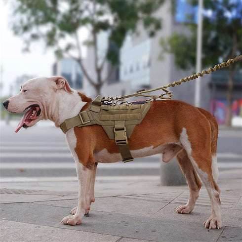 EXCELLENT ELITE SPANKER Tactical Military Dog Harness, Adjustable No-Pull Training Vest with Handle (Gry-S)