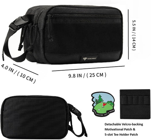Golf Pouch Bag for Balls Accessories, Customizable with Hook-and-Loop Panel, Ideal Golfer Gift