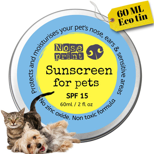 Noseprint 60ml, 15, Pet Sunscreen Balm, SPF Moisturizing, Eco-Friendly Tin, Non-Toxic Formula for Dogs and Cats