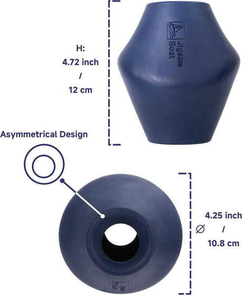 Stuffable Enrichment Dog Toy Extra Firm Natural Rubber Treat Dispenser for Large Dogs, Irregular Shape, Blue, Bully