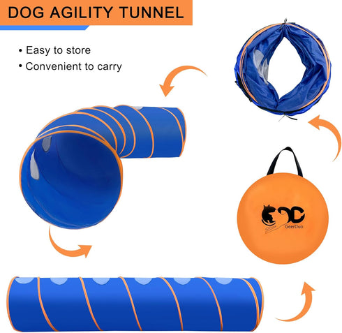 Dog Agility Tunnel with Breathable Mesh, Training Equipment with Carry Bag