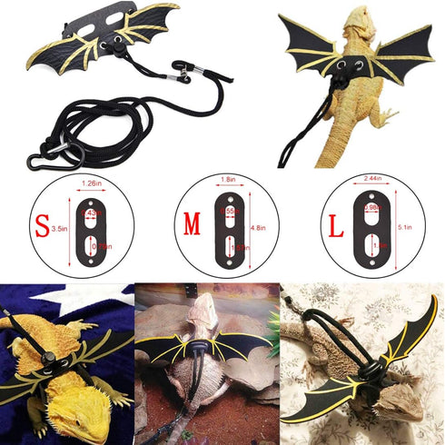 Hamiledyi Bearded Dragon Tank Accessories, Adjustable Leash, Lizard Hammock, Flexible Reptile Habitat Decor