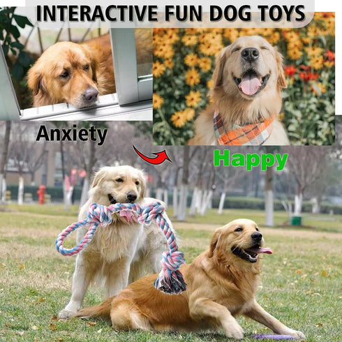 Indestructible Dog Rope Toys, Tough Chew Toys for Aggressive Chewers, Dental Cleaning Tug of War Toy