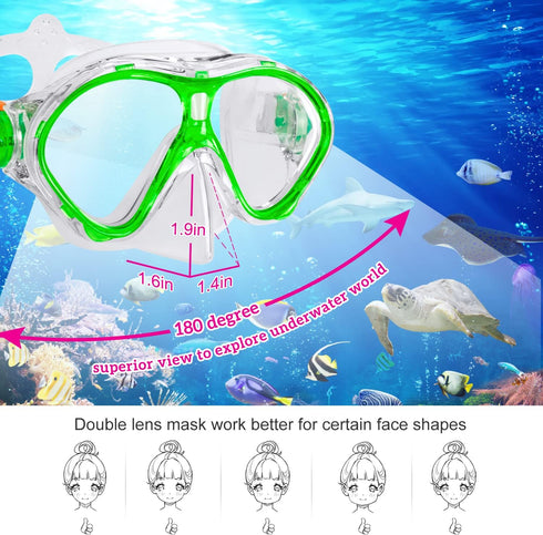 Gintenco Kids Snorkel Set, Unisex Diving Mask and Dry Top Snorkel Combo for Children
