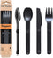 FULL WINDSOR MAGWARE Magnetic Camping Cutlery Set, Travel Silverware with Case, Black, 3 PCS