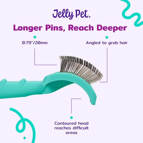 Jelly Pet Universal Slicker Brush for Dogs, Dog Grooming Brush, Remove Tangles and Dead Undercoat, Tuffer Than Tangles