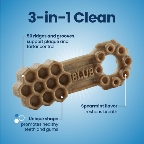 Blue Buffalo Medium Dental Chews for Dogs (14 Count) Made in the USA, Natural Ingredients, Chicken & Spearmint, Daily