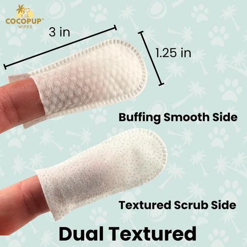 Dog Teeth Cleaning Wipes, Ear Nose Paws Fur Cleaner with Pure Coconut Oil