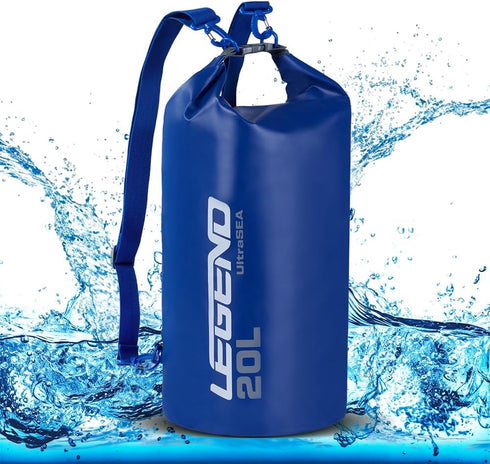 Legend UltraSEA 20L Marine Dry Bag, Waterproof Floating Dry Bag for Kayaking, Boating, Hiking, and Camping - Royal Blue