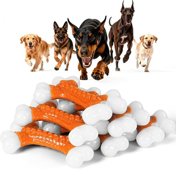 Kseroo 6-Pack Indestructible Dog Toys for Aggressive Chewers: Peanut Butter Flavored Hard
