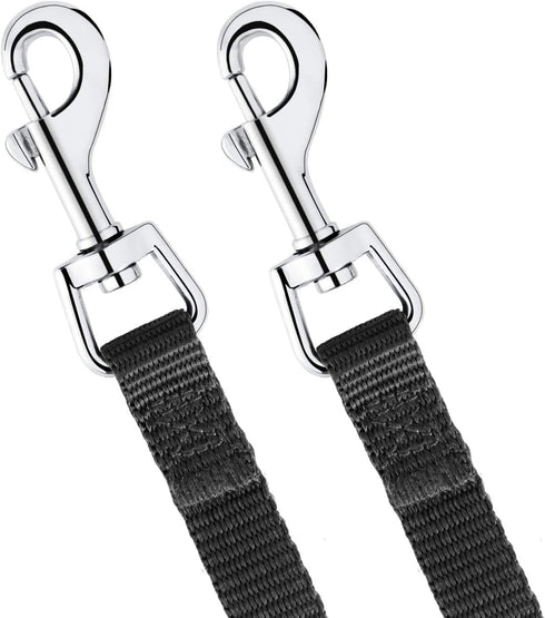 AMAGOOD 6 FT Puppy/Dog Leashes, Strong Traditional Style Leash with Easy to Use Collar Hook, 2 Pack (Black and Black,