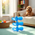 Xinjincang 3Pcs Blue Dog Pacifier Chew Toys, Mini Bite Resistant Bell Shape Rubber Pacifier Pet Dog Puppy Molar Chew
