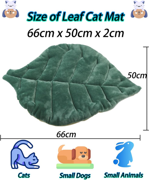 26"x20" Cat Mat Self Warming Cat Bed Leaf Shaped Cotton Soft Warm Pet Pad Blanket for Indoor Bed Couch Sofa Floors Cat