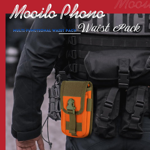 IronSeals Compact Tactical Molle Pouch | EDC Waist Pack Phone Holster for 4.7"-6.9" Phones with Card Slots