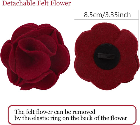 ARING PET Velvet Dog Collar, Adorable Christmas Collar with Felt Flower for Small Medium Large Dogs