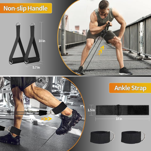 WHATAFIT Resistance Bands for Working Out, Exercise Bands with Handles for Men and Women Fitness Training