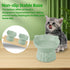 Elevated Ceramic Cat Bowls, 2Pc Extra Wide Raised Shallow Food and Water Dish, Whisker Friendly, Anti Vomit, Microwave