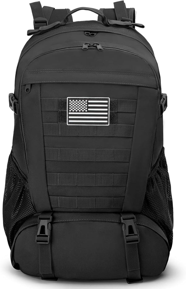 Jueachy Tactical Backpack for Men, 30L Waterproof Hiking Day Pack with USA Flag Patch