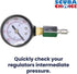 Scuba Choice Regulator Intermediate Pressure Checker Gauge, 1.5 Inch, 300 PSI, Compact & Easy-to-Use