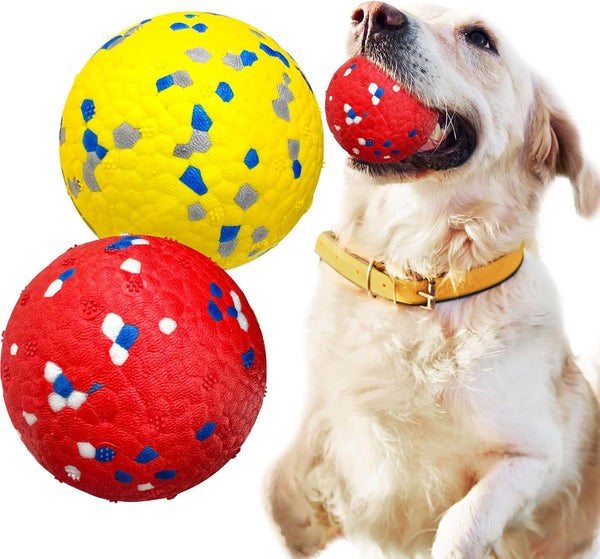 2 Pack Dog Balls, Upgraded Indestructible Toys for Aggressive Chewers, Tough Bouncy Tennis Balls for Large Breeds