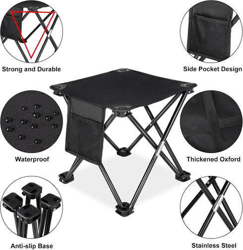 2 Pack KABOER Folding Camping Stool Portable Outdoor Camping Chair for Fishing BBQ Hiking Gardening Beach Travel