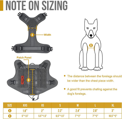 Tactical Dog Training Vest No Pull Harness - Adjustable Dog Hiking Working Vest for Dogs (Grey, Medium)