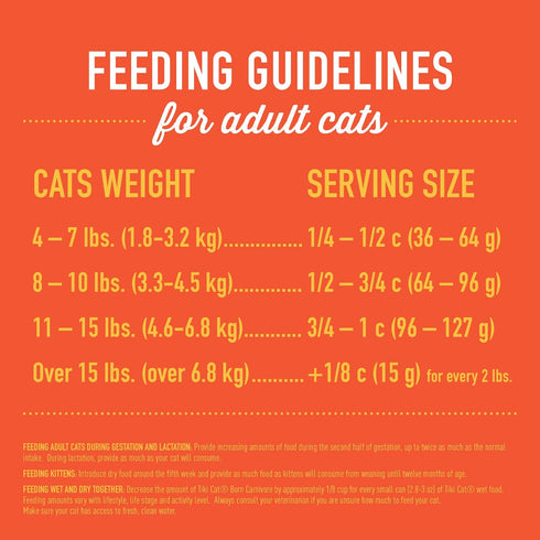 Tiki Cat Born Carnivore Indoor Health, Chicken & Turkey Meal, Dry Cat Food, Grain-Free Baked Kibble, 12 lbs. Bag