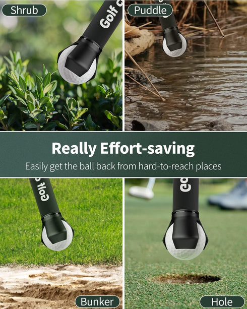 GreenHaven Golf Ball Retriever Grabber for Putters, Portable Grip Sucker Tool Back Saver for Golfers, 3-4 Pack