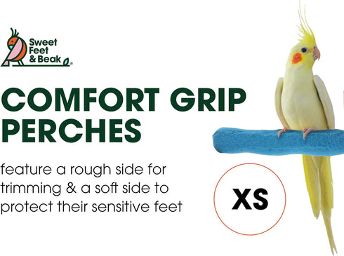 4.5" Sweet Feet and Beak Comfort Grip Safety Perch for Bird Cages - Pedicure Perch for Birds to Keep Nails and Beaks